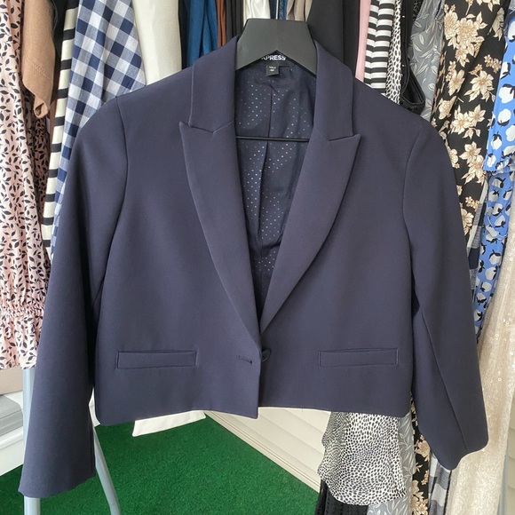 Express Navy Cropped Blazer! - Picture 9 of 10
